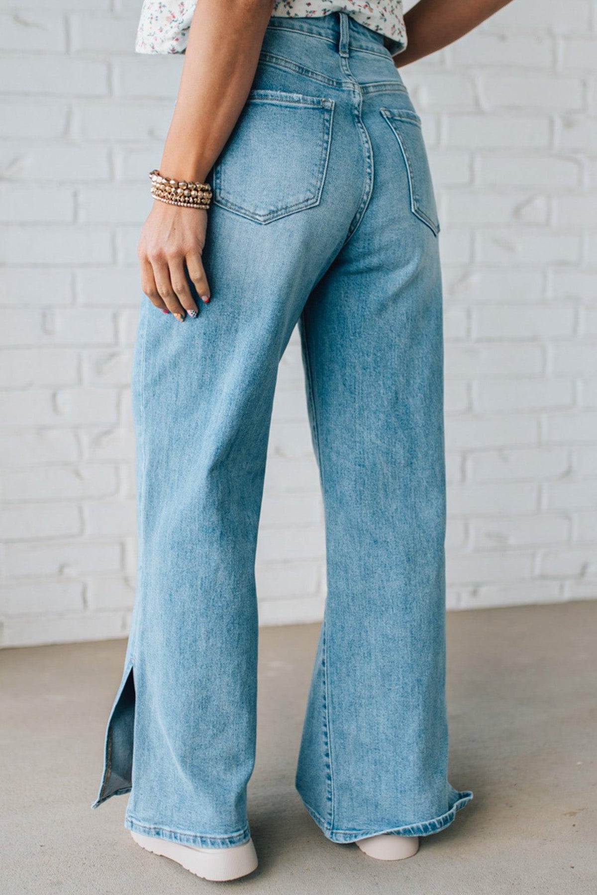 Sisiney Side Slit High Rise Drawstring Jeans - ANNIEWEAR