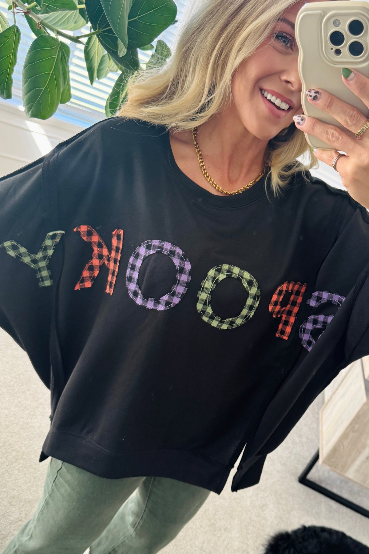 Spooky Gingham Pullover