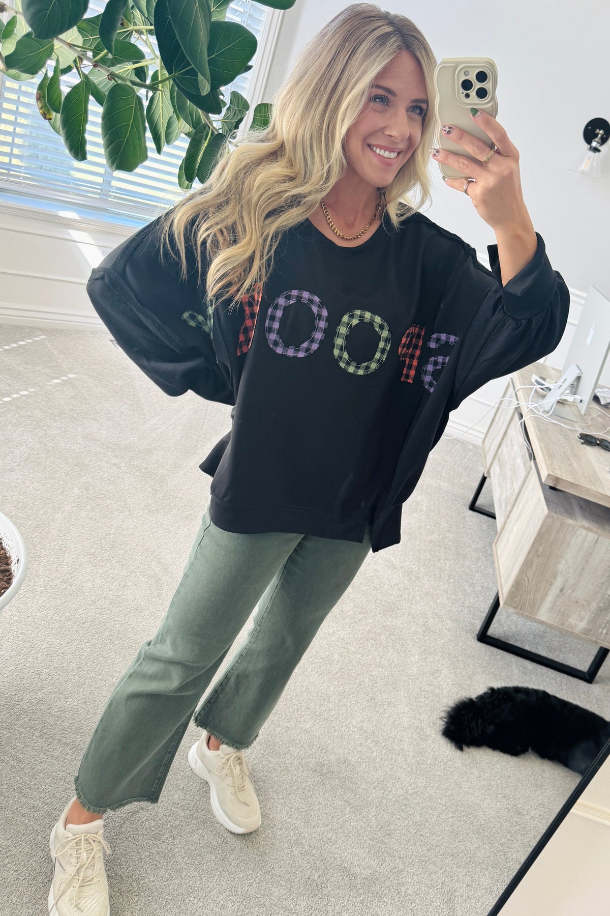 Spooky Gingham Pullover