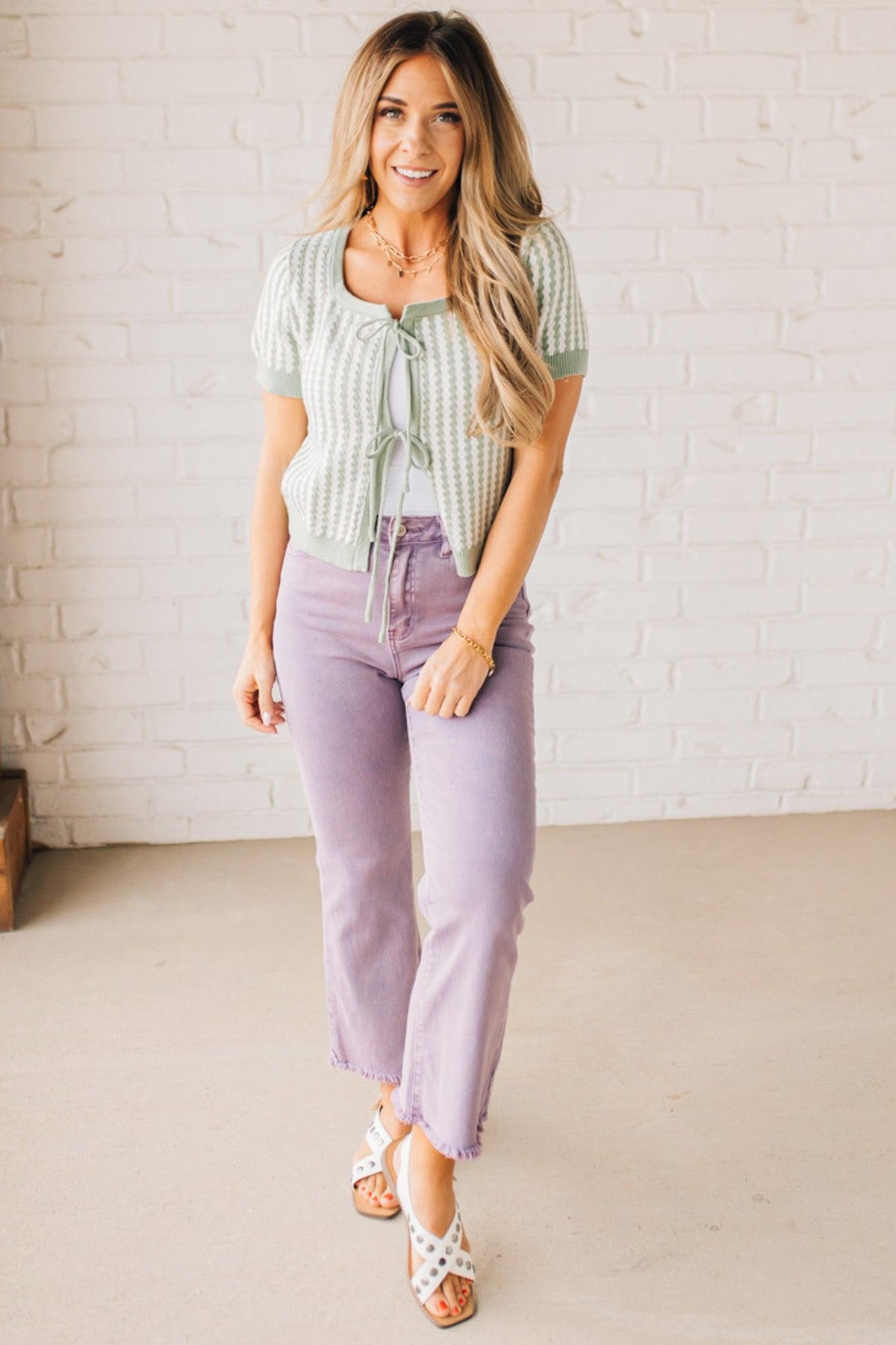 Sprout Double Tie Front Sweater Tee