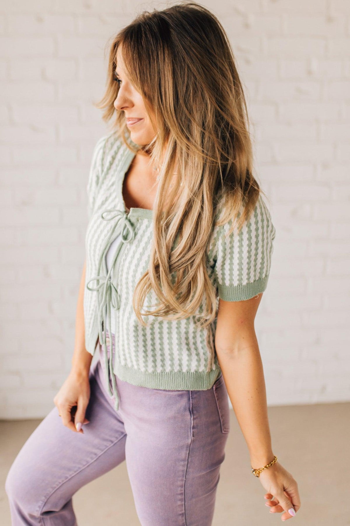 Sprout Double Tie Front Sweater Tee