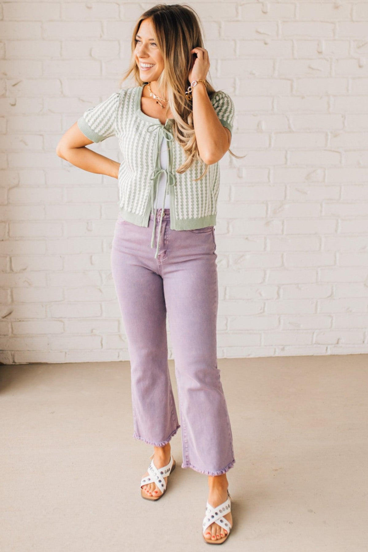 Sprout Double Tie Front Sweater Tee