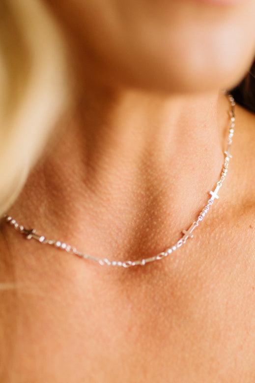Stationed Cross Necklace