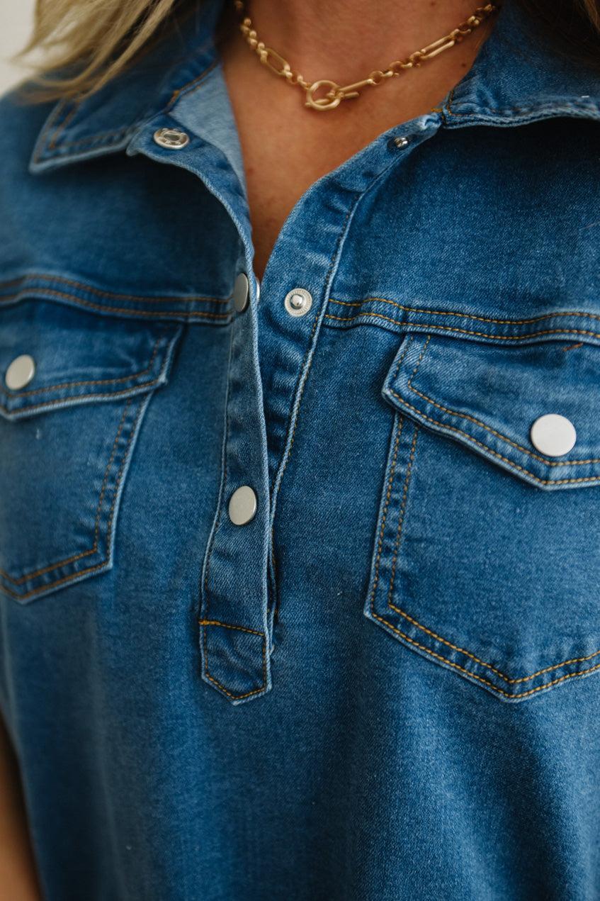 Stretch Denim Shift Dress