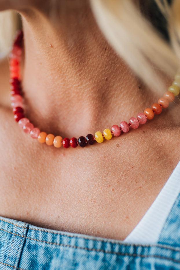 Sunset Acrylic Beaded Necklace
