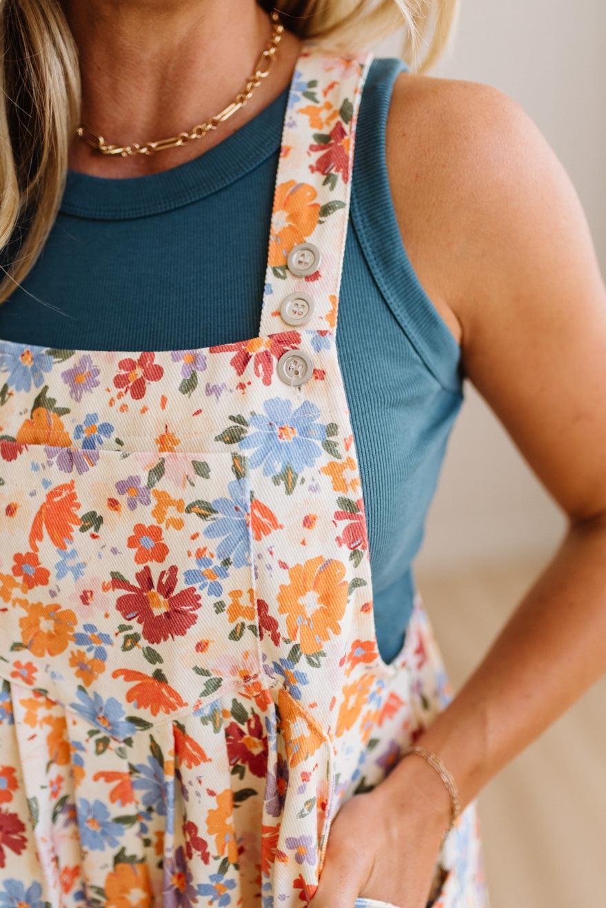 Sunset Floral Shortalls - BIBI