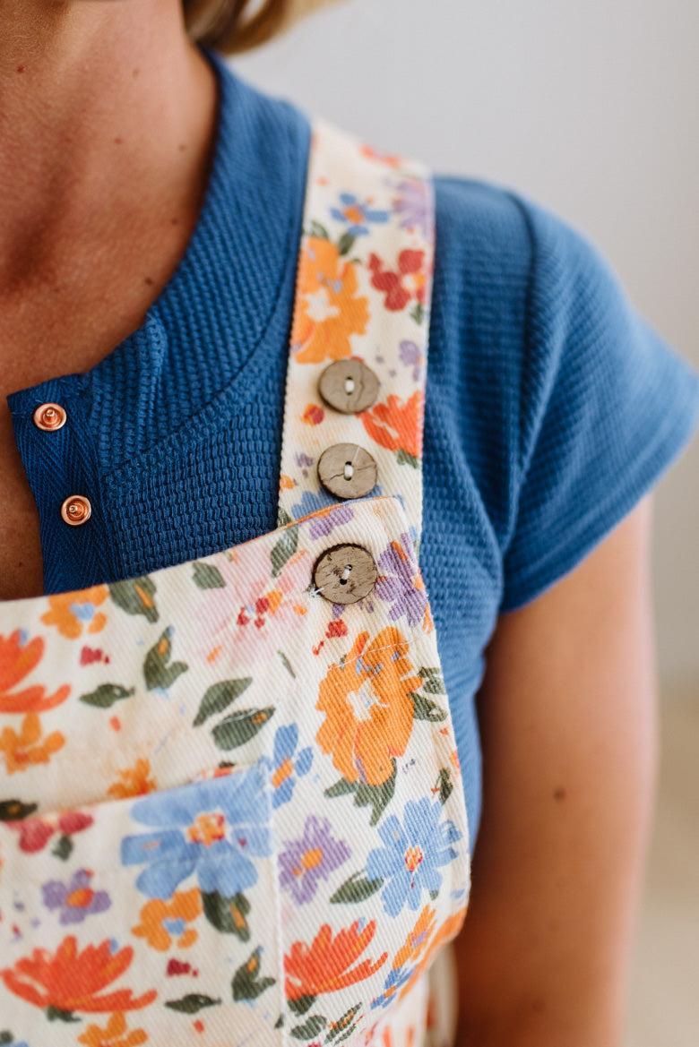 Sunset Floral Wide Leg Overalls