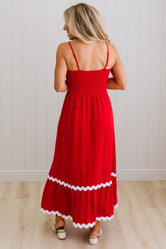 Suze Rickrack Accent Maxi Dress
