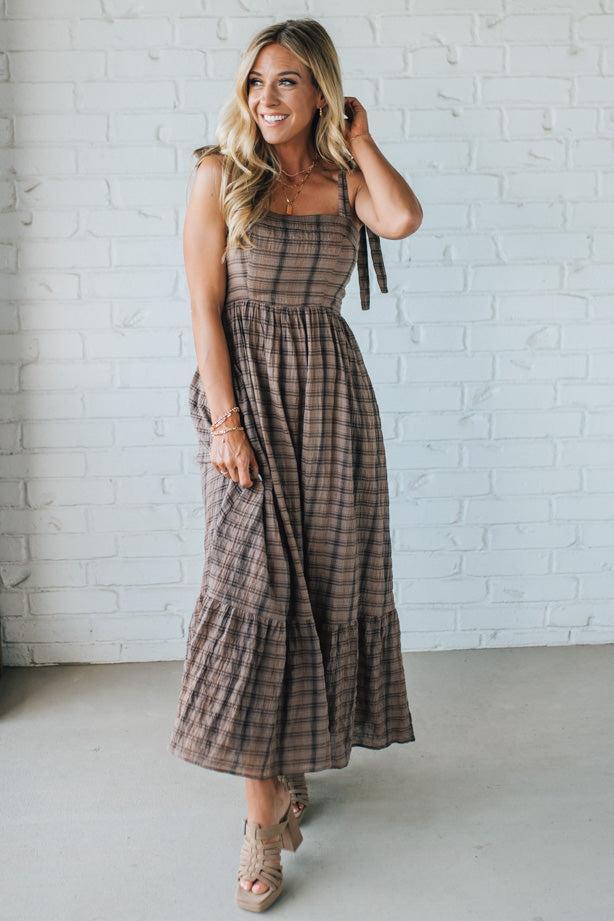 Tartan Cotton Maxi Dress
