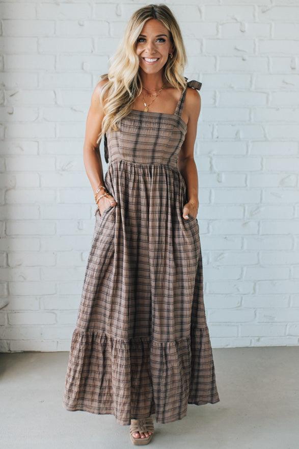 Tartan Cotton Maxi Dress