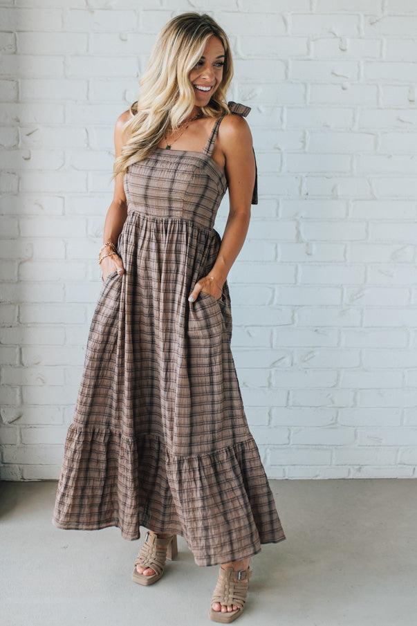 Tartan Cotton Maxi Dress