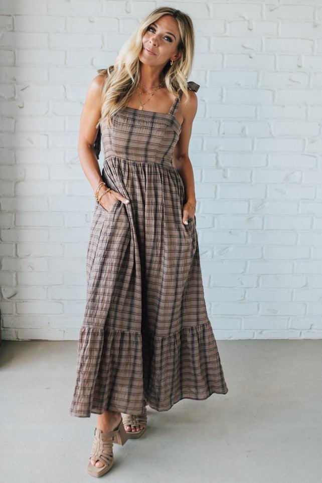 Tartan Cotton Maxi Dress