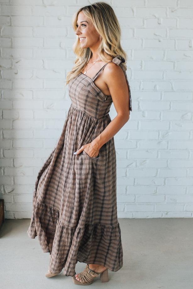 Tartan Cotton Maxi Dress