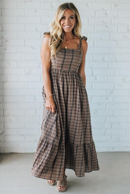 Tartan Cotton Maxi Dress