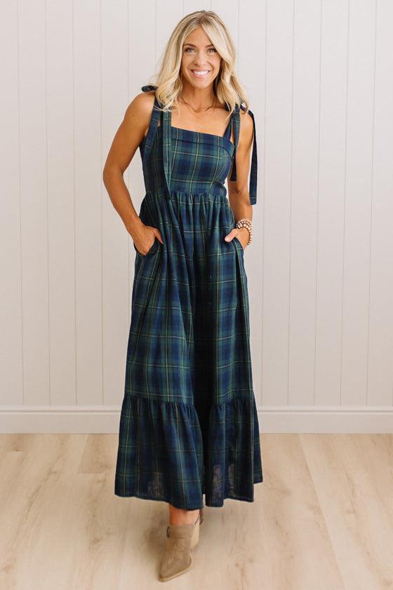Tartan Cotton Maxi Dress