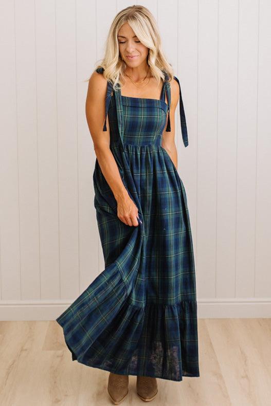 Tartan Cotton Maxi Dress
