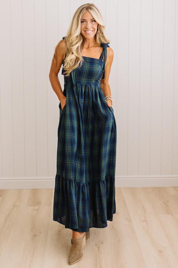 Tartan Cotton Maxi Dress