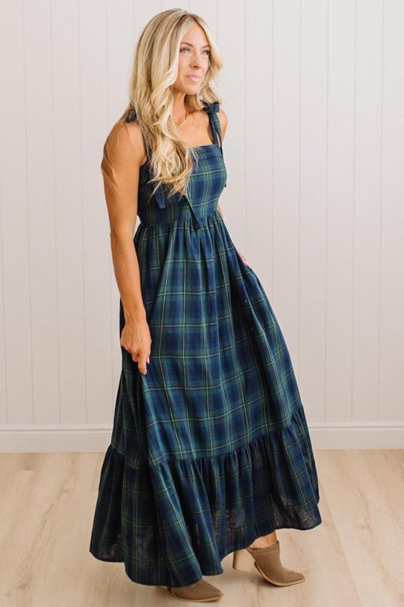 Tartan Cotton Maxi Dress