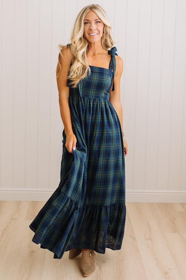 Tartan Cotton Maxi Dress