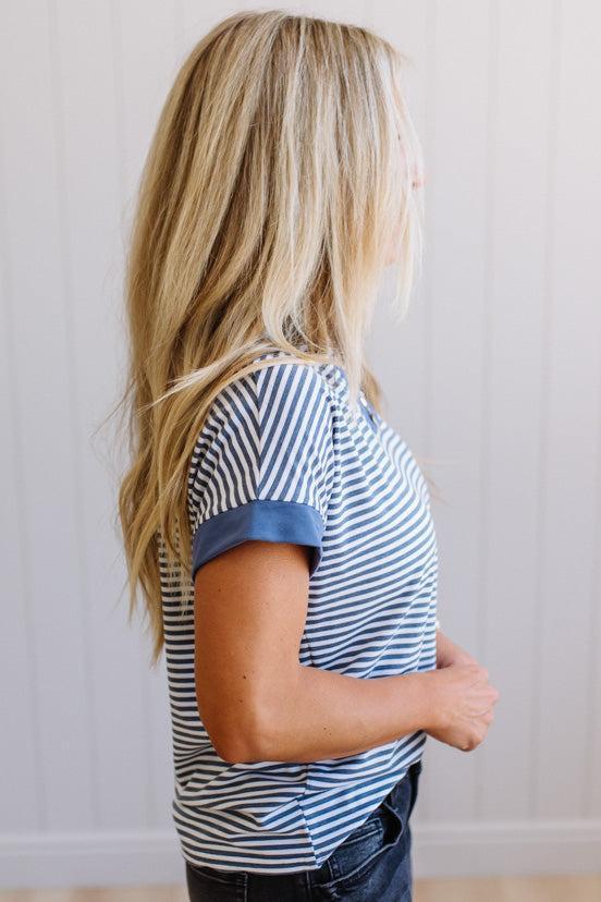 Tena Trimmed Stripe Top