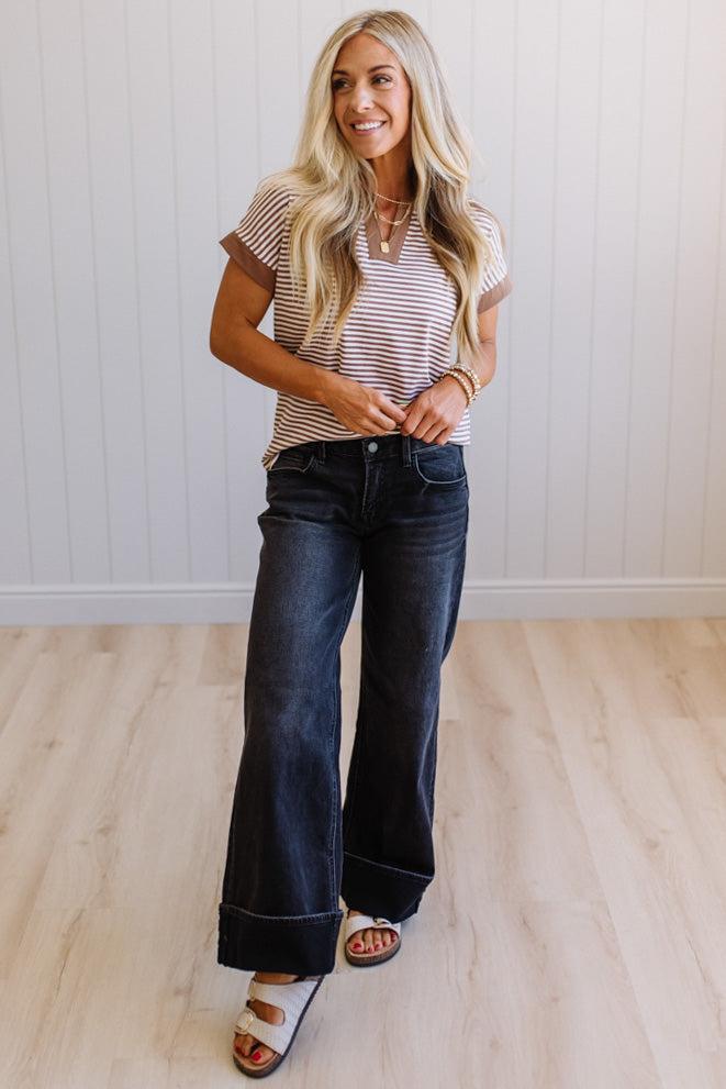 Tena Trimmed Stripe Top