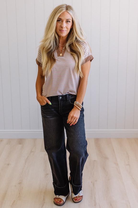 Tena Trimmed Stripe Top