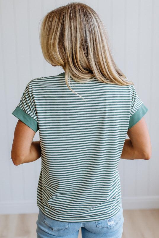 Tena Trimmed Stripe Top