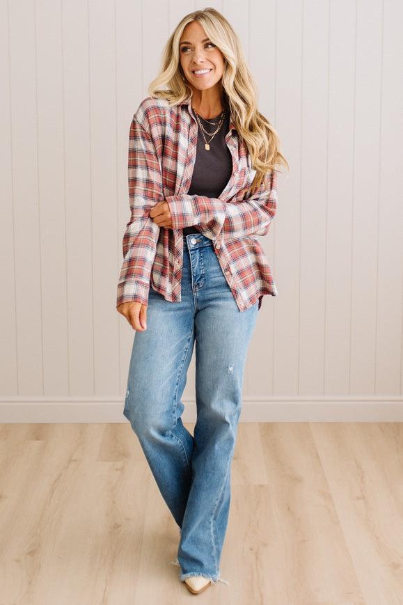 Tess Flannel Plaid Top