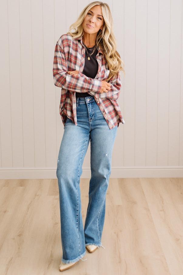Tess Flannel Plaid Top