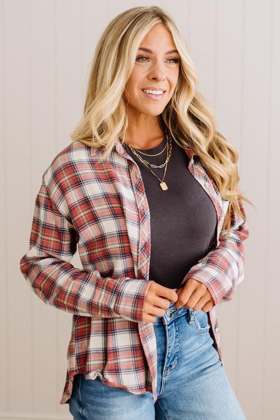 Tess Flannel Plaid Top