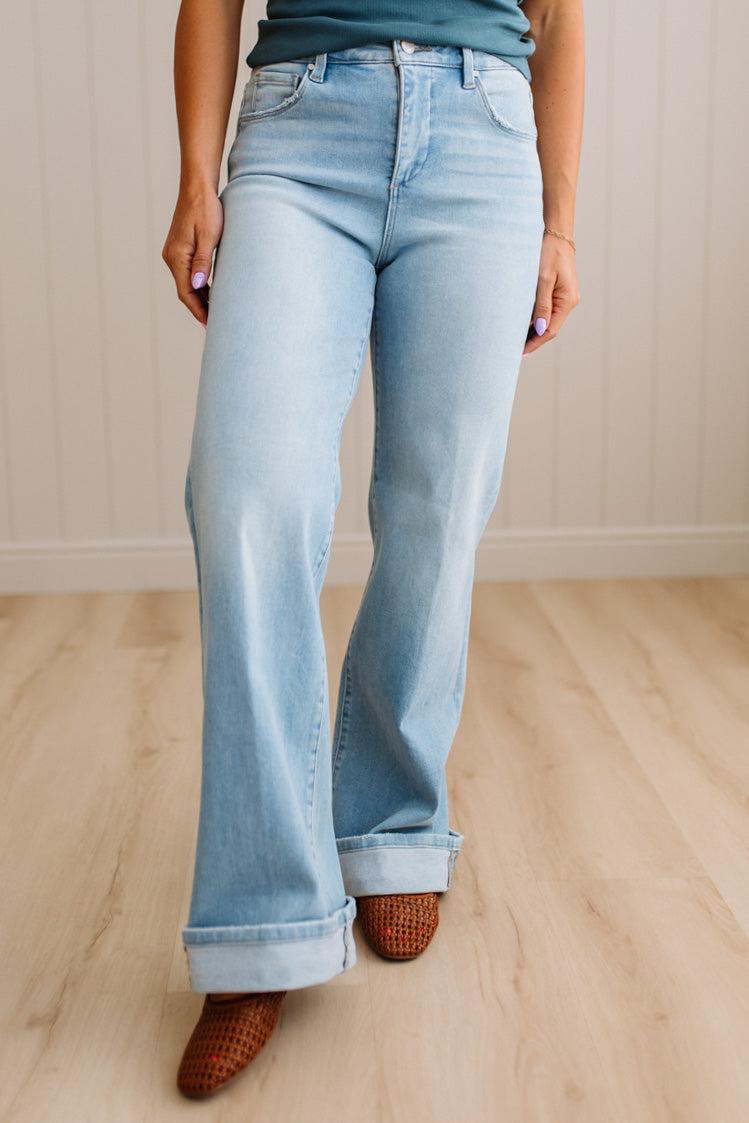 Tommy Cuffed Wide Leg Jeans - RISEN