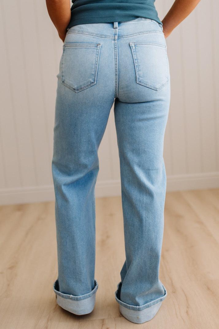 Tommy Cuffed Wide Leg Jeans - RISEN