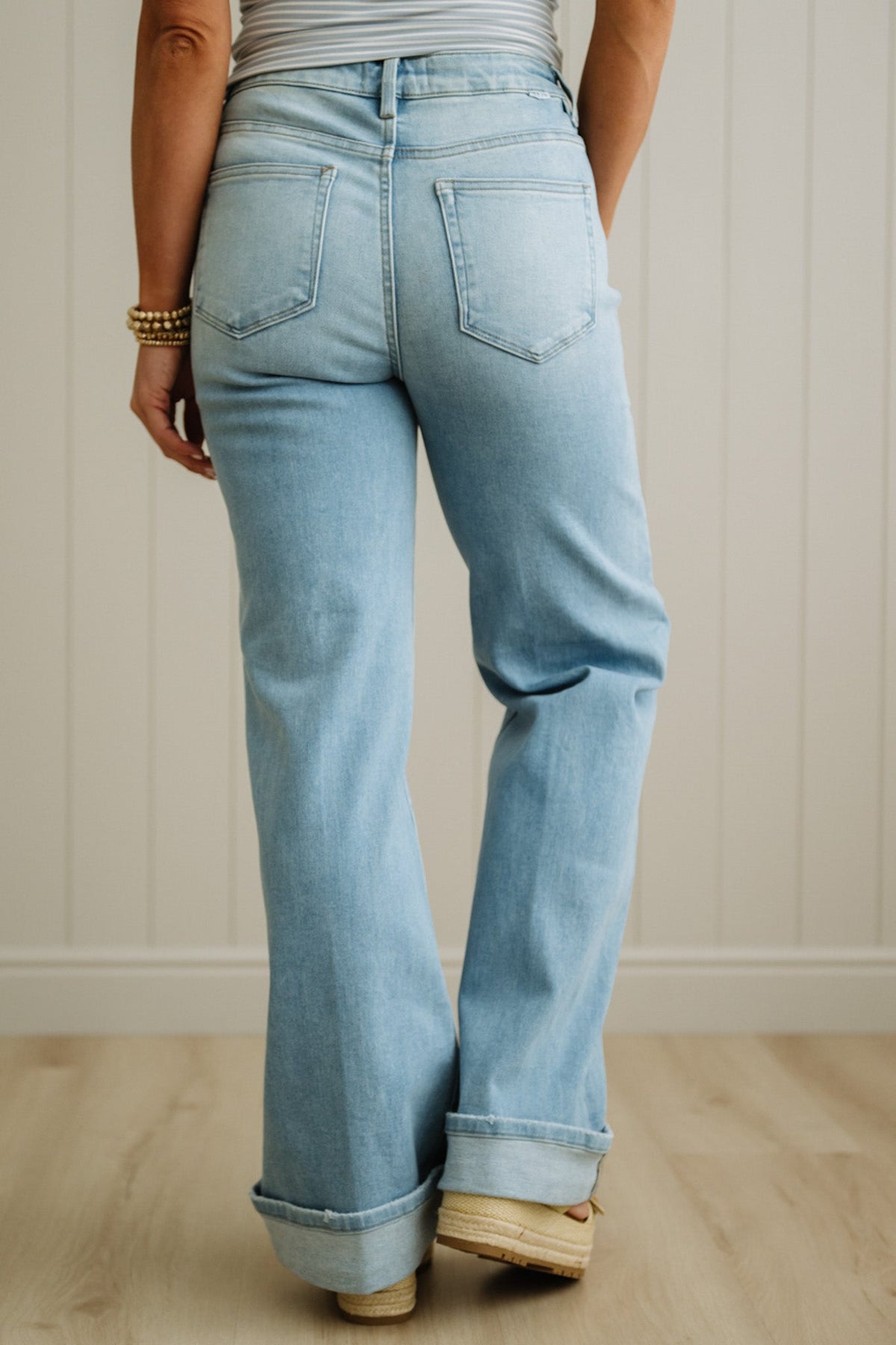 Tommy Cuffed Wide Leg Jeans - RISEN