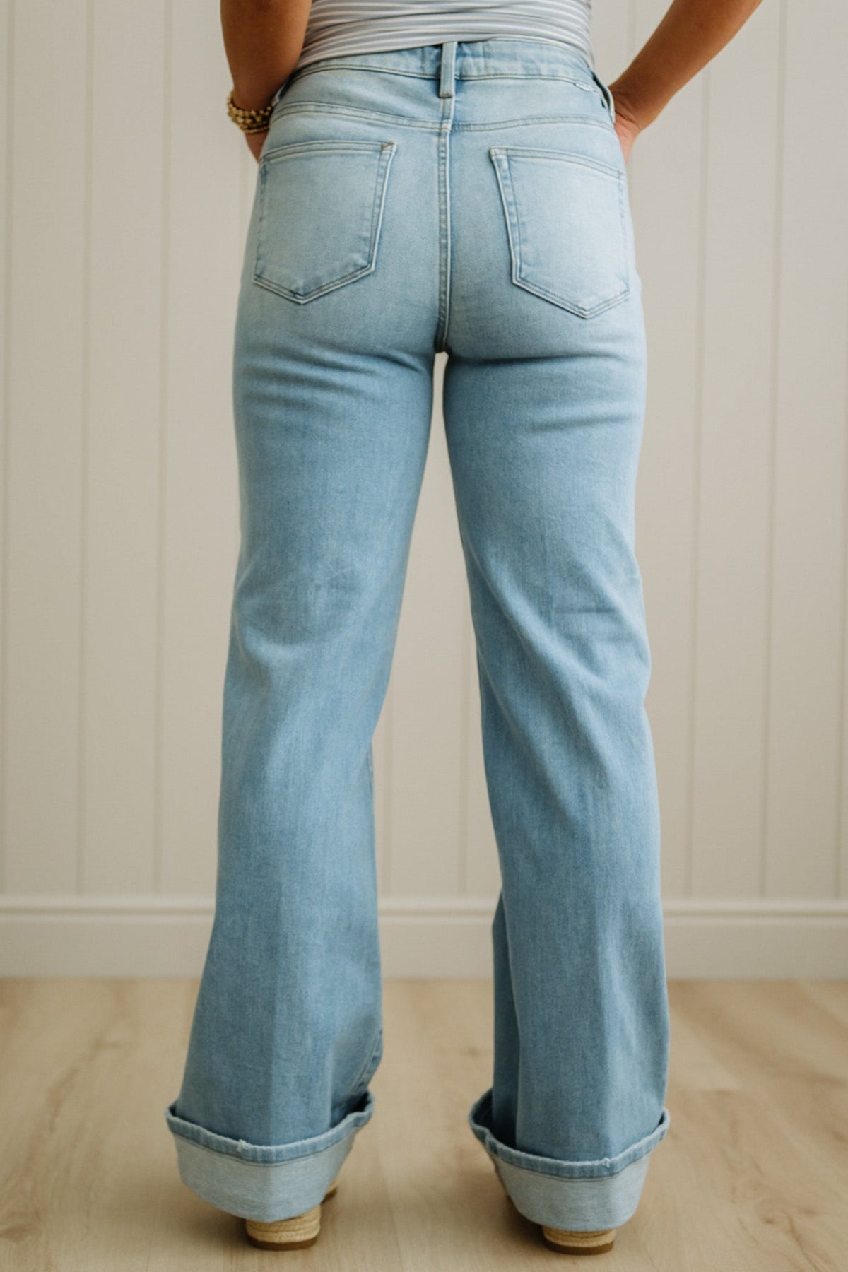 Tommy Cuffed Wide Leg Jeans - RISEN