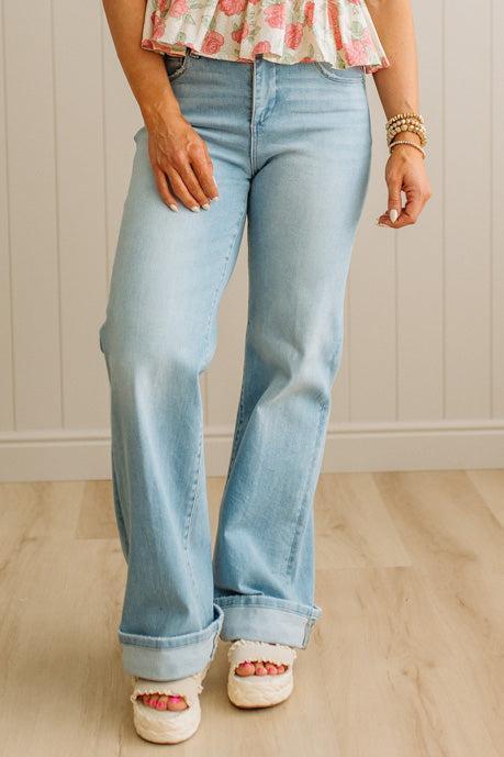 Tommy Cuffed Wide Leg Jeans - RISEN