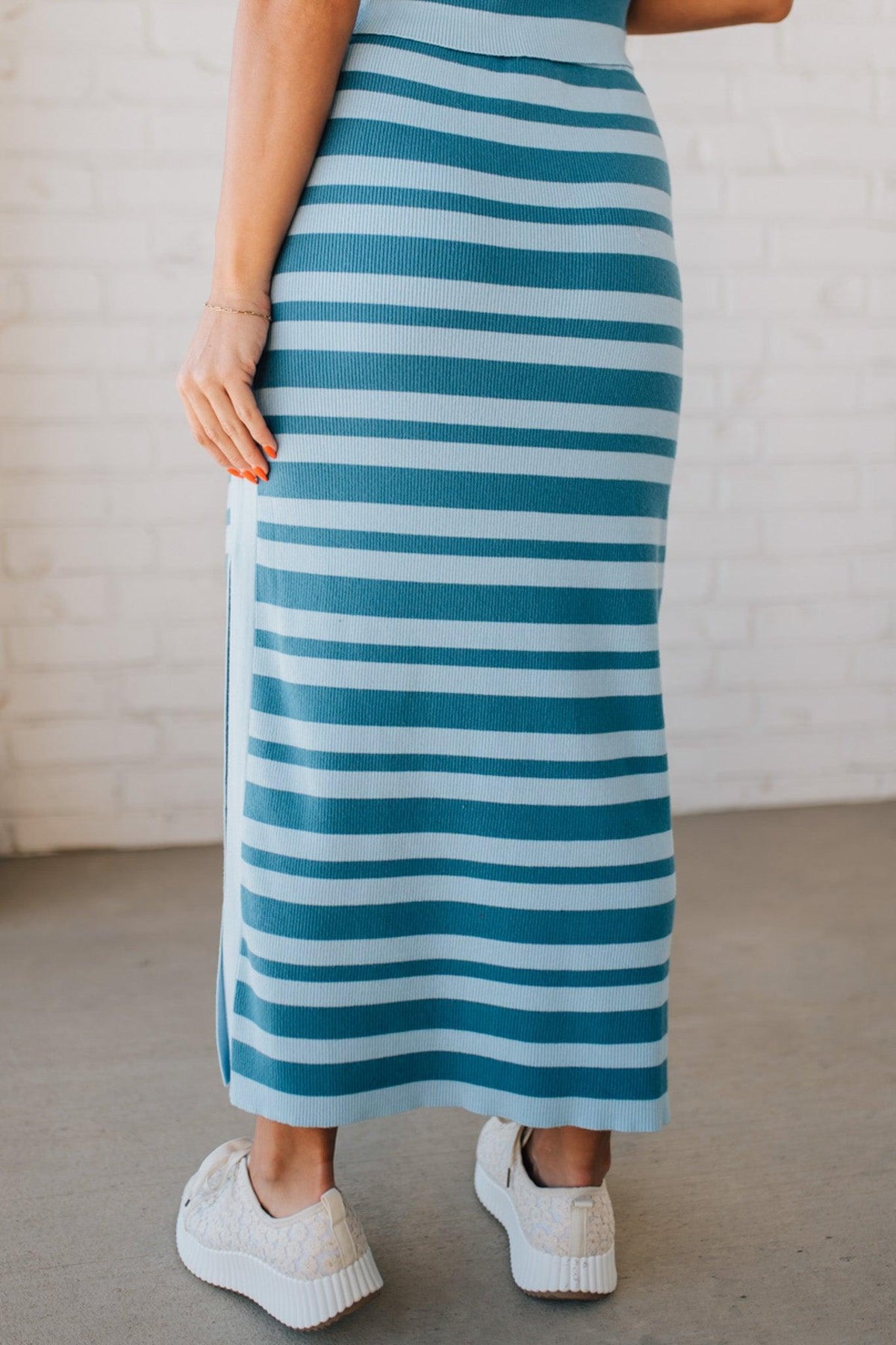 Top Tier Striped + Ribbed Skirt