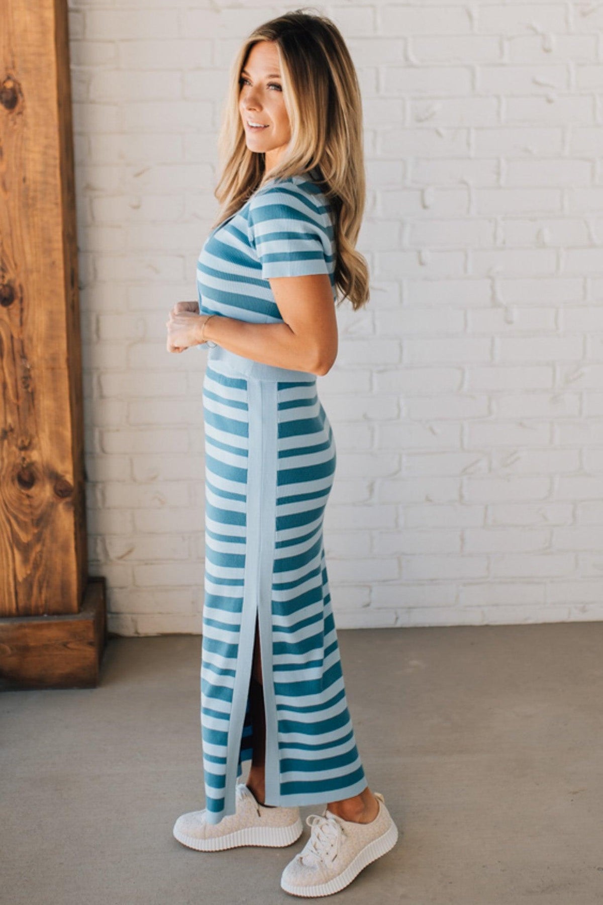 Top Tier Striped + Ribbed Skirt