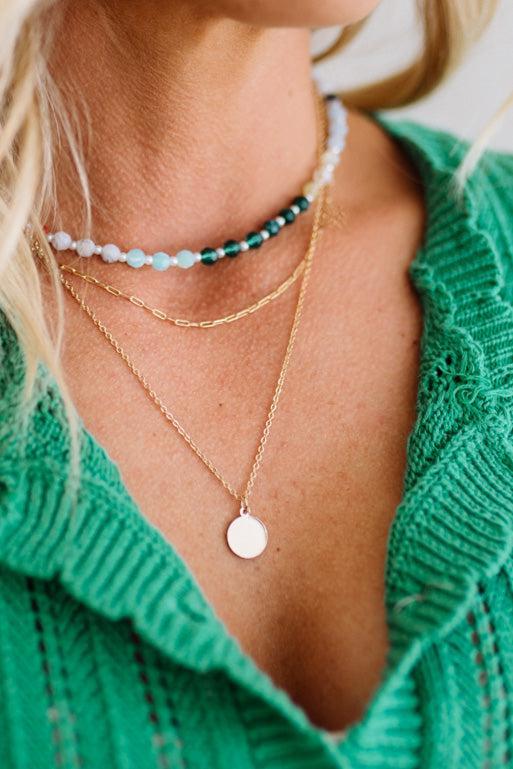 Triple Layered Bead + Charm Necklace