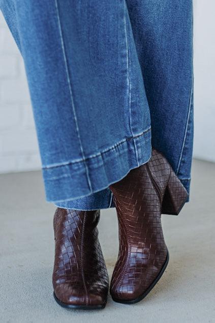 Tyler Woven Block Heel Boots