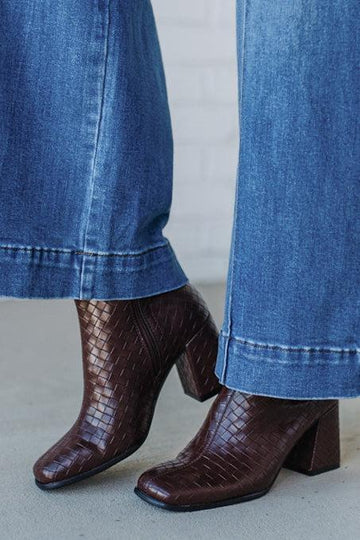 Tyler Woven Block Heel Boots