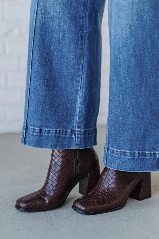 Tyler Woven Block Heel Boots