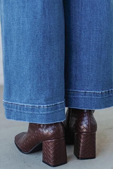Tyler Woven Block Heel Boots