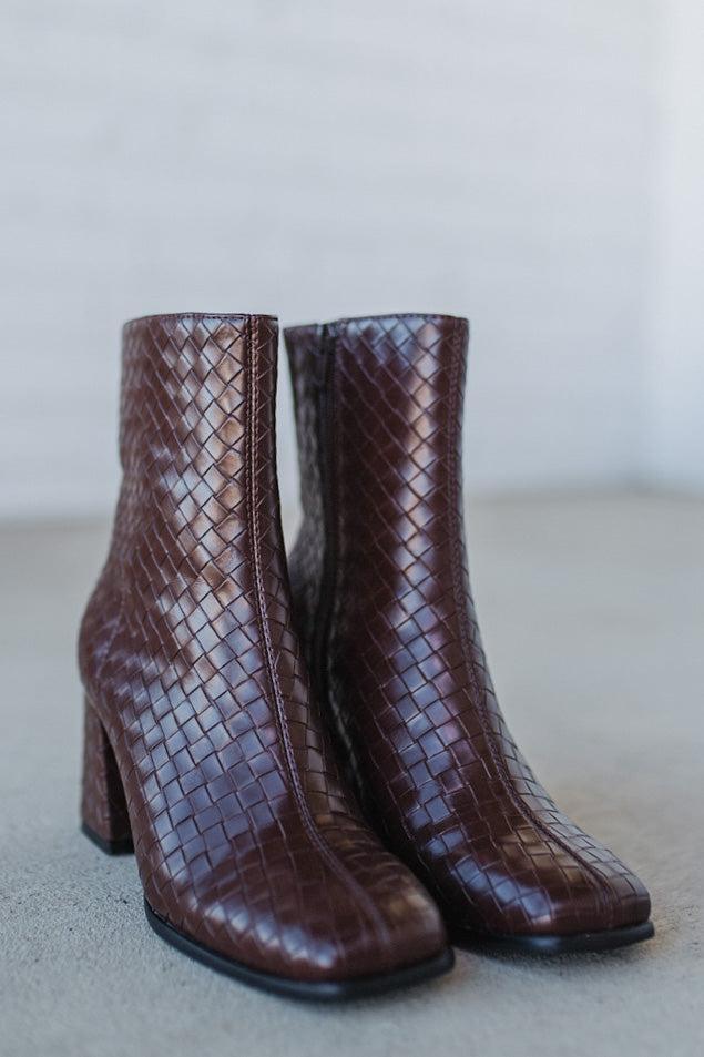 Tyler Woven Block Heel Boots