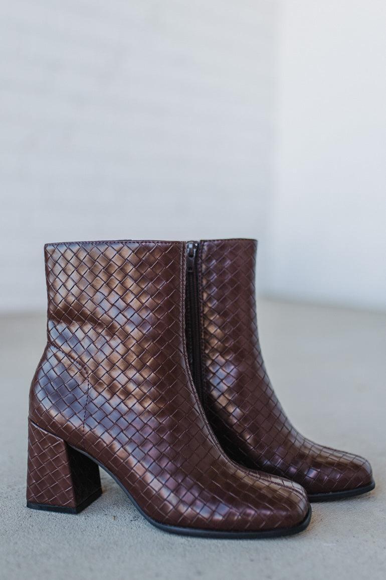 Tyler Woven Block Heel Boots