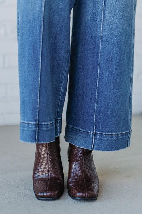 Tyler Woven Block Heel Boots