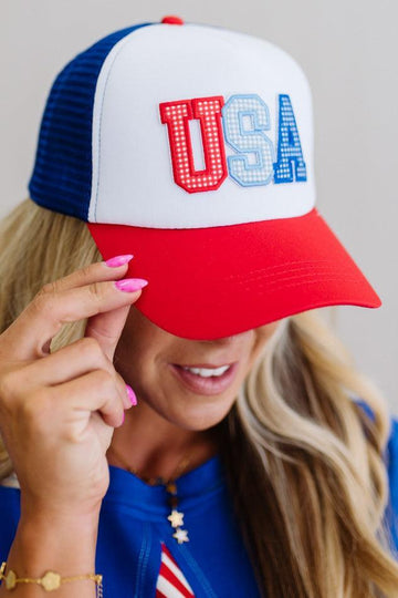 USA Patched Mesh Trucker Hat