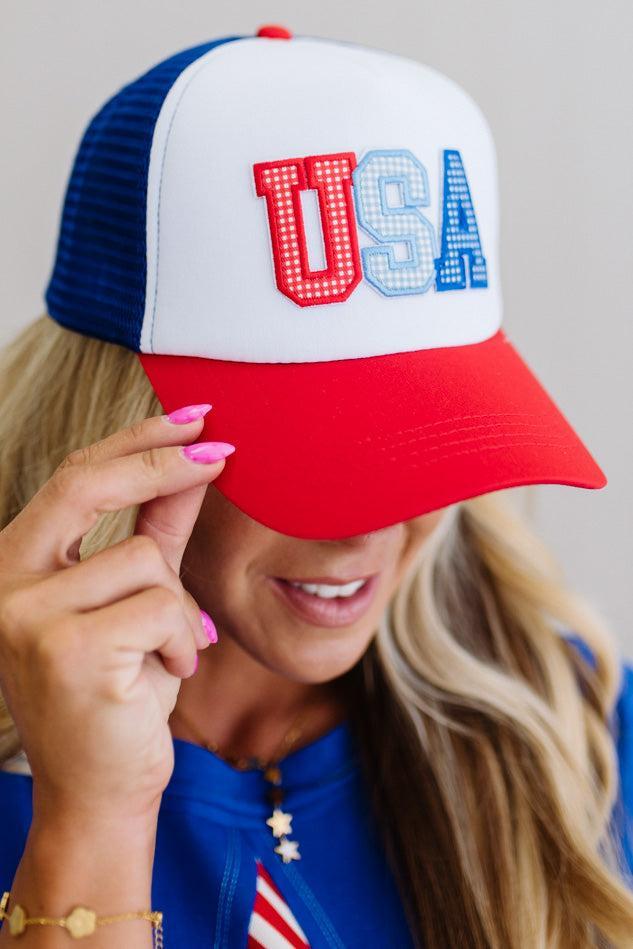USA Patched Mesh Trucker Hat