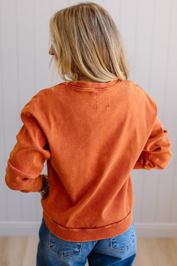 Vintage Corded Pumpkin Pullover