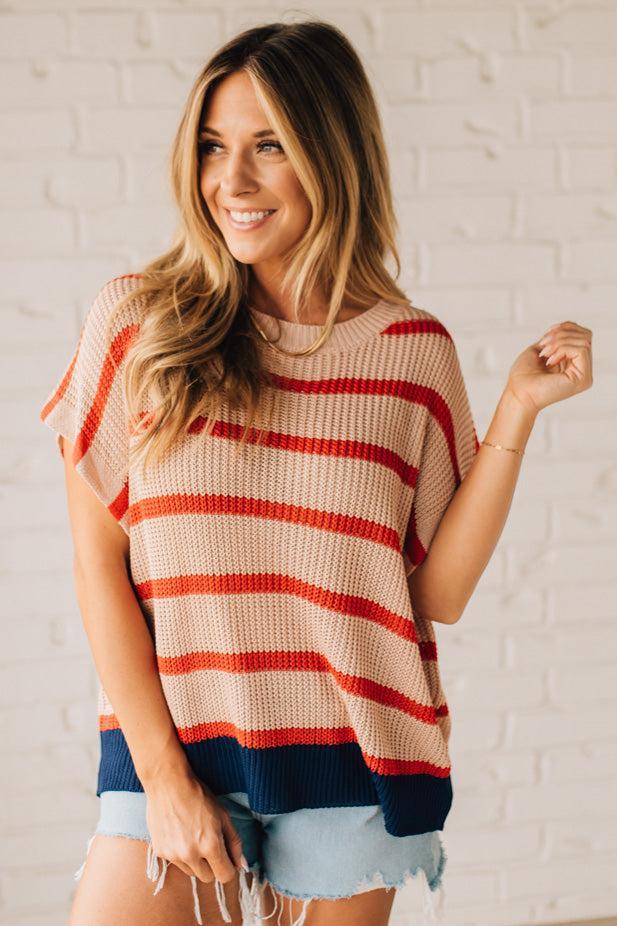 Vintage Stripe Drop Shoulder Sweater