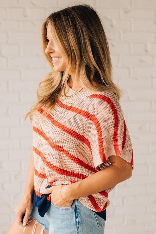 Vintage Stripe Drop Shoulder Sweater